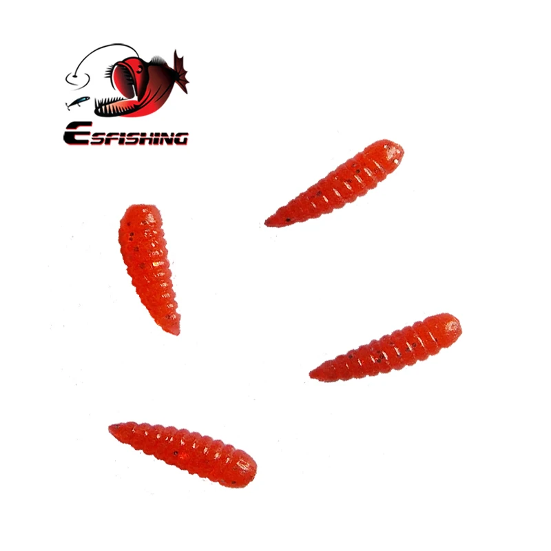 KESFISHING-señuelo de gusano de pan de 100 piezas, 0,6 ", Pesca de hielo de invierno, de silicona suave Isca, equipo de cebo de Pesca Artificial, venta al por mayor - imagen 2