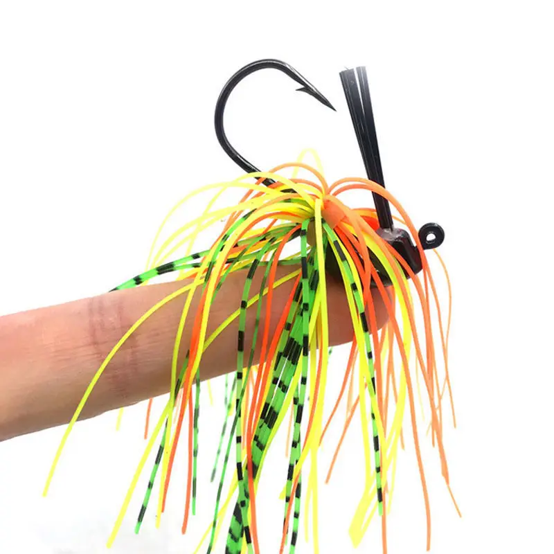 Señuelo de Pesca giratorio con falda de goma, cebo Artificial de 7g, 10g, 14g, antivuelco para hierba, Wobblers, aparejos de Pesca de lubina - imagen 5