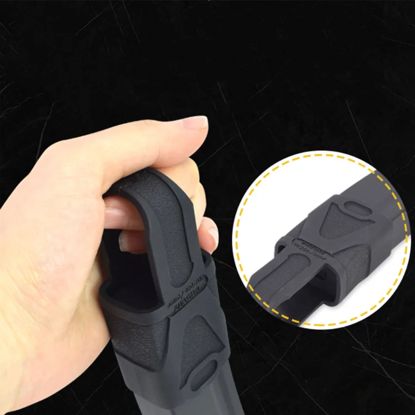 Color barro negro 9mm revista manga de goma de extracción rápida revista Mp5 manga táctica de extracción rápida manga convexa triangular - imagen 3