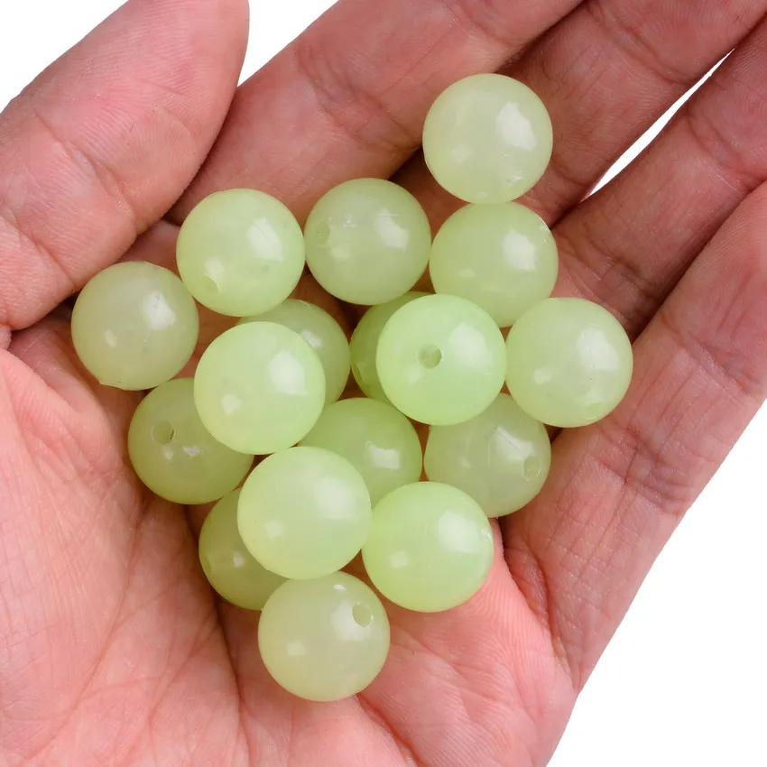 100 piezas de cuentas de pesca duras, 4mm-10mm, cuentas de plástico verde, tope de parada de pesca redondo, aparejos de pesca de carpa - imagen 5