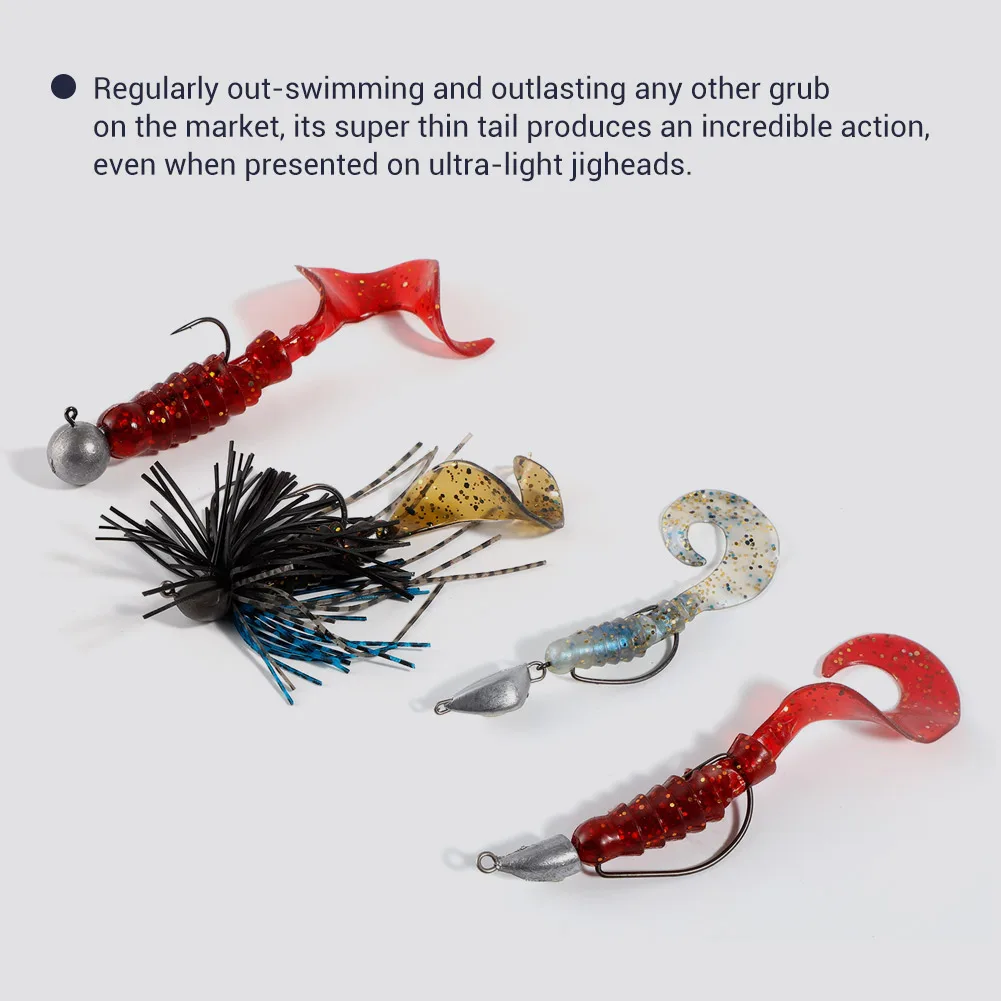 Noeby-señuelo de pesca de silicona suave con cola ancha, cebos artificiales para lucio y perca, 6cm y 8cm - imagen 5