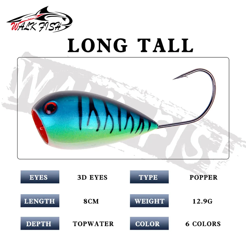 WALK FISH-señuelo de pesca de 8cm y 12,9g, cebo duro Artificial con anzuelos individuales, flotante - imagen 4