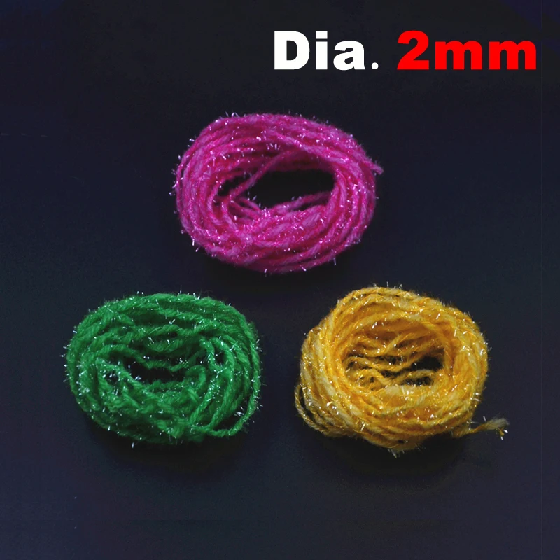 Línea de cristal flash streamer & bonefish fly, hilo de chenilla brillante, gusanos de lana, material de atado de moscas, 10 colores, 12 yardas - imagen 2