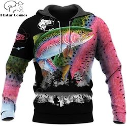 Sudadera de Pesca con Capucha Estampado Trucha 3D – Invierno técnico hombre