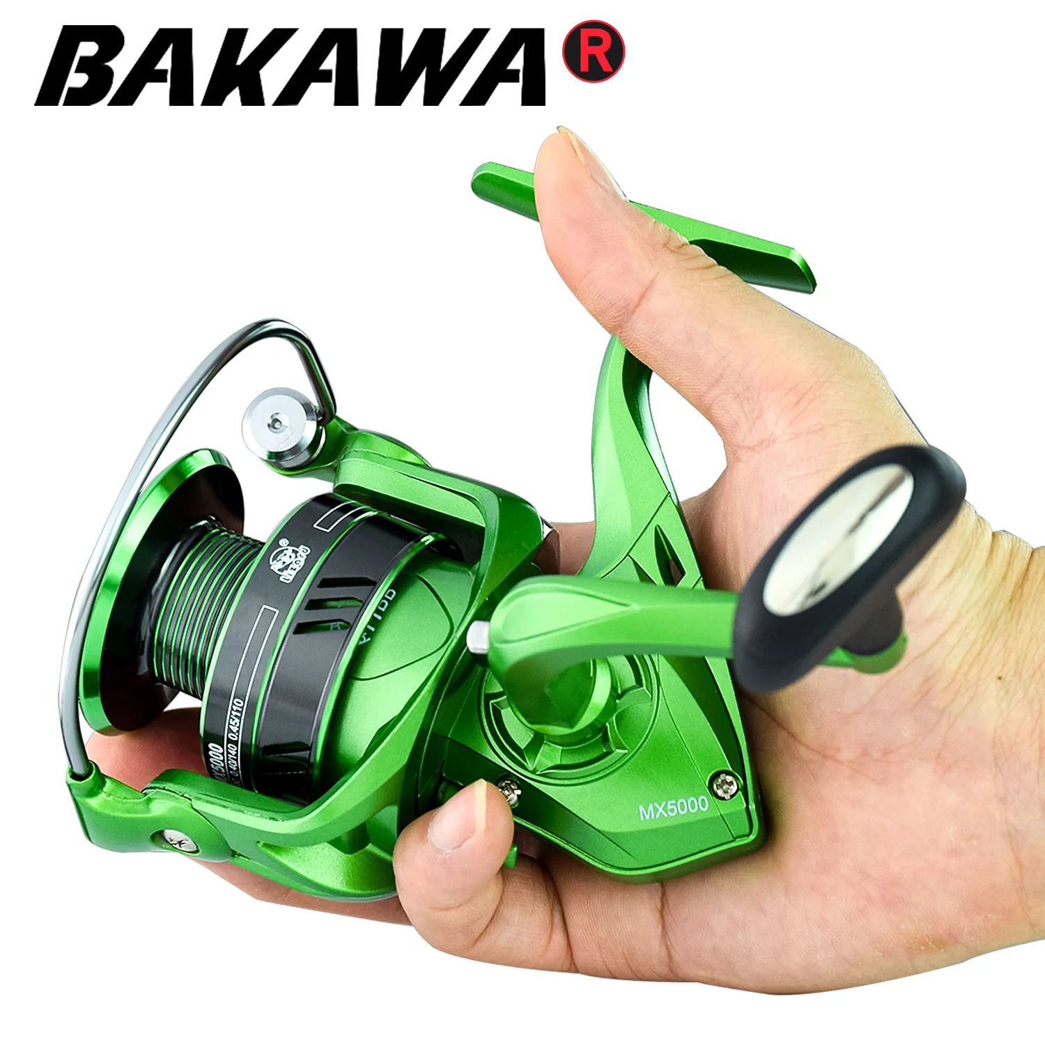 BAKAWA-carrete giratorio de Pesca, bobina de Metal de alta velocidad 5,2: 1, 8-12kg, arrastre máximo 11BB, rueda de carpa, aparejos de línea Marina de agua salada - imagen 3