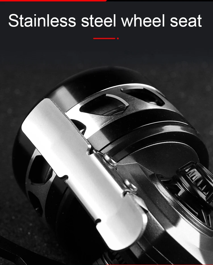 Carrete cerrado de Metal BL39, carrete Spincast, carrete de pesca con tirachinas negro y rojo, pez de tiro con línea de 55M - imagen 4