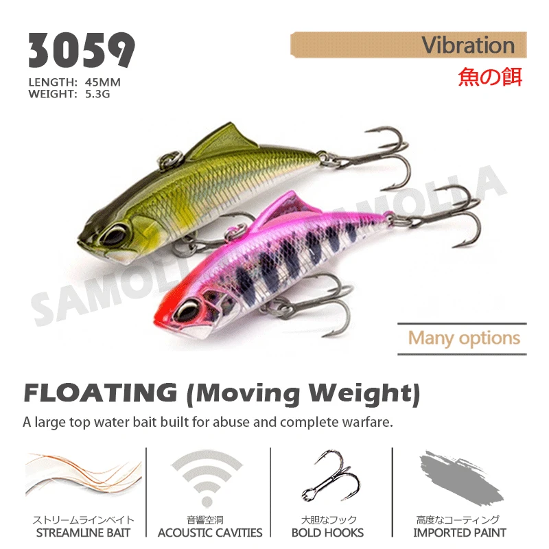 Wobblers artificiales Isca, accesorios de pesca, señuelo que se hunde con vibración, 5,3g, 45mm - imagen 2