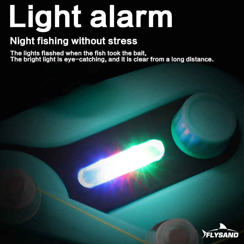 FLYSAND luz LED electrónica para pesca, alarma de sonido, Clip de campana de alerta, caña de pescar, accesorios de pesca de mar nocturno - imagen 4