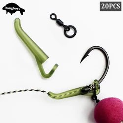 Kit de accesorios de pesca de carpa, 20 Uds., conector giratorio de microanillo, surtido de alineadores de línea de aparejo D, aparejo de pesca de carpa, aparejos finales
