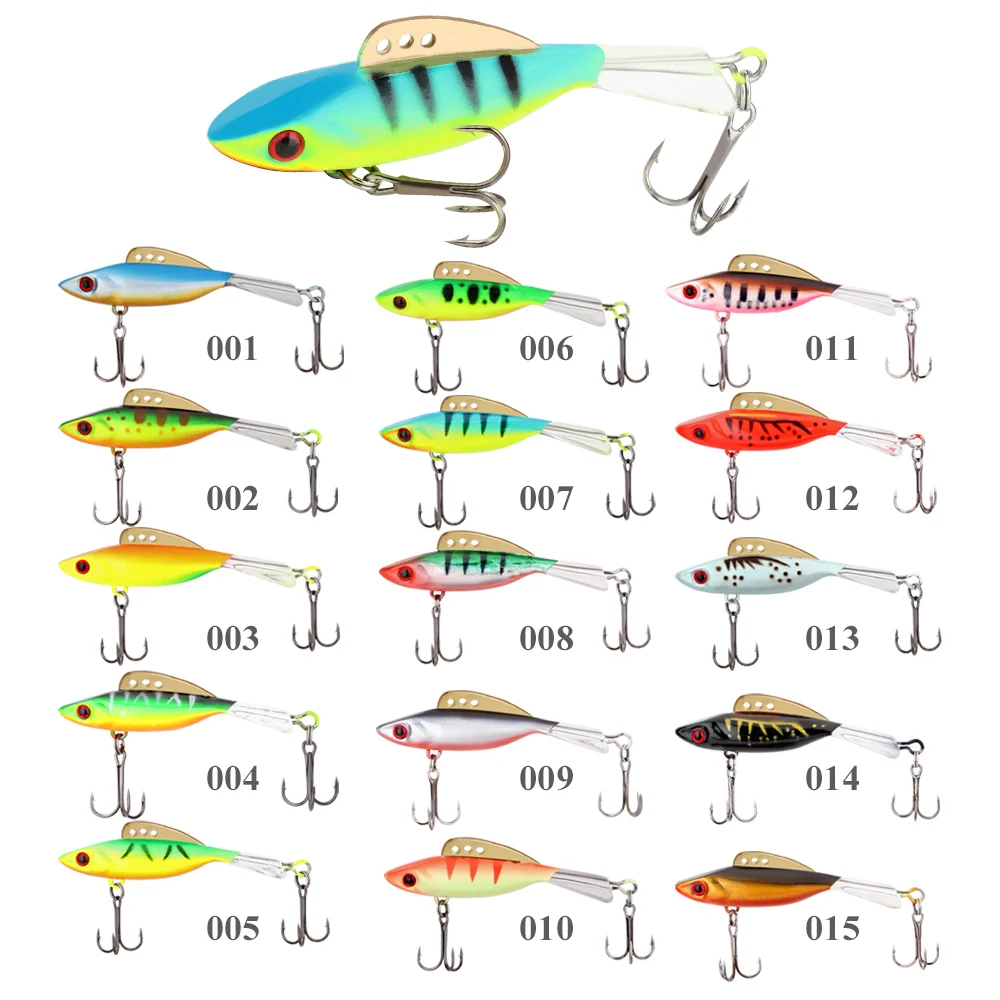 FTK 4g 8g 10g 17g balanceador Señuelos de pesca en hielo 38mm-65mm ojos 3D pesca de invierno cebo Artificial Vib aparejos de pesca - imagen 5