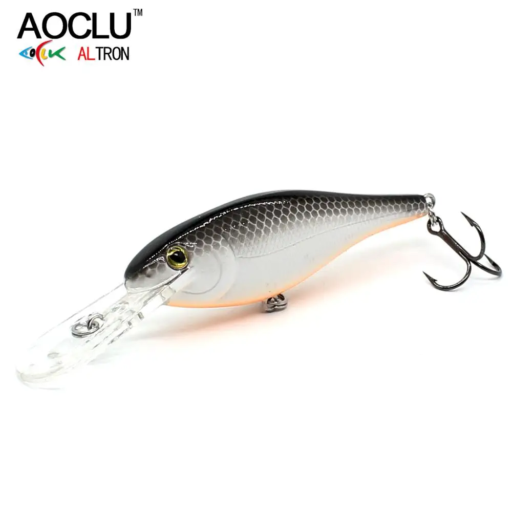 AOCLU pececillo flotante 70mm 8,8g cebo duro manivela Deep Diver profundidad 1,5-3,3 m señuelo de pesca VMC gancho aparejos calidad