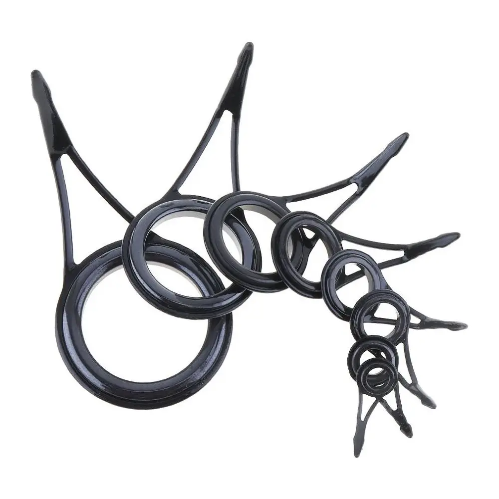 5 unids/set de guías de línea de pesca de 3mm-23mm de diámetro interno, anillos superiores de pesca ovalados Vintage, guías de caña de pescar, Kit de reparación de ojos - imagen 2