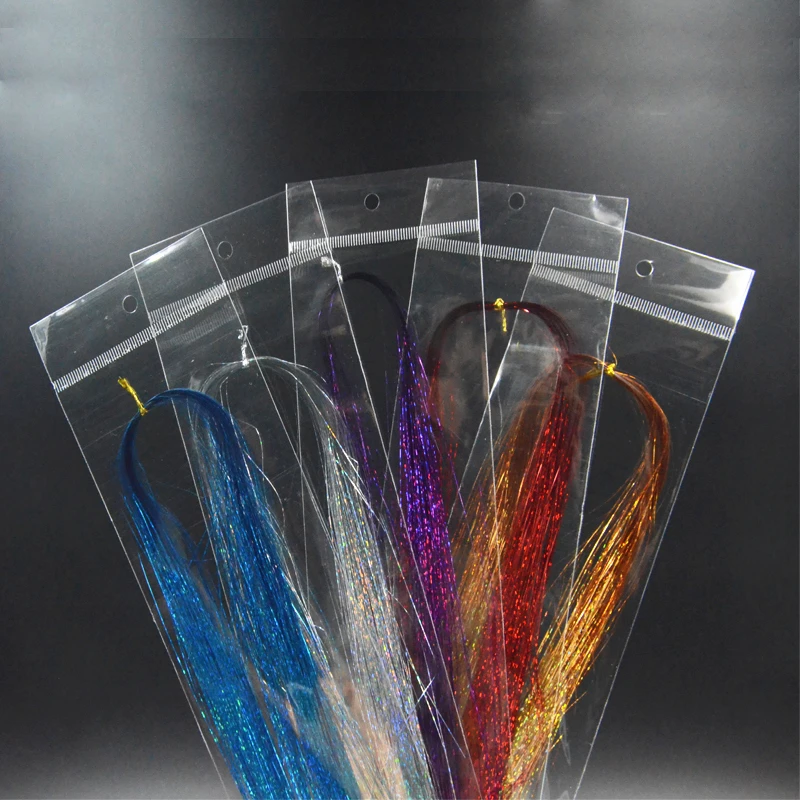 Simulador de serpentinas de oropel holográficas, materiales de atado de moscas, 3 bolsas, Tinsel Flash brillante, señuelos de pesca con mosca de ninfa, 9 colores