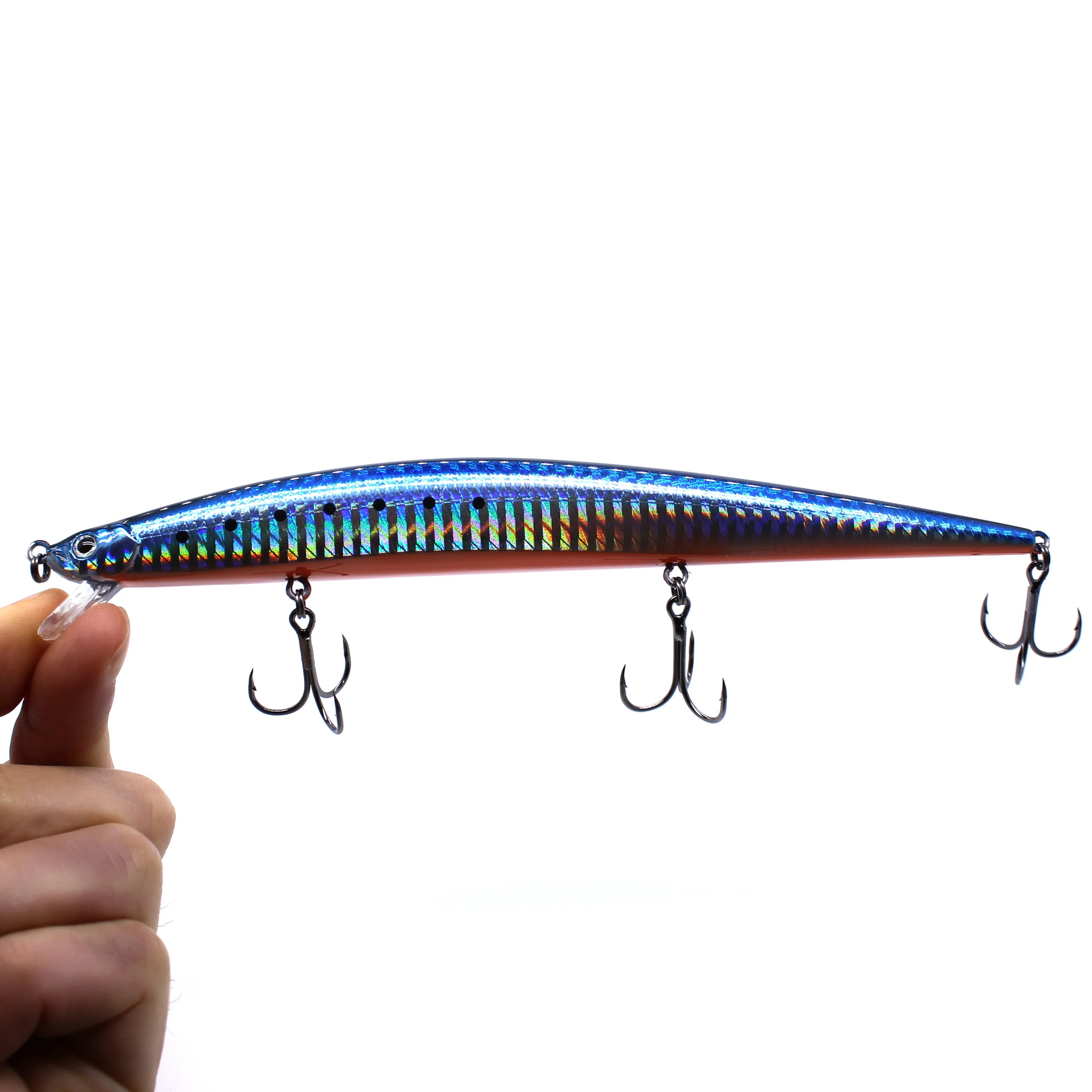 AOCLU-Señuelo de pesca de cebo duro de fundición larga, Jerkbait Wobblers Big Minnow Tackle, sistema de transferencia de peso, 17,5 cm, 28,6g de profundidad 0,5 M