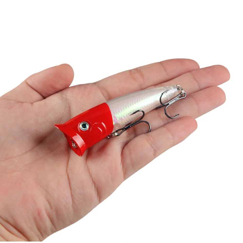 Señuelo de Pesca Topwater Popper, anzuelos triples de 7,5 cm y 10g, crankbait Isca Artificial duro, 1 unidad - imagen 2