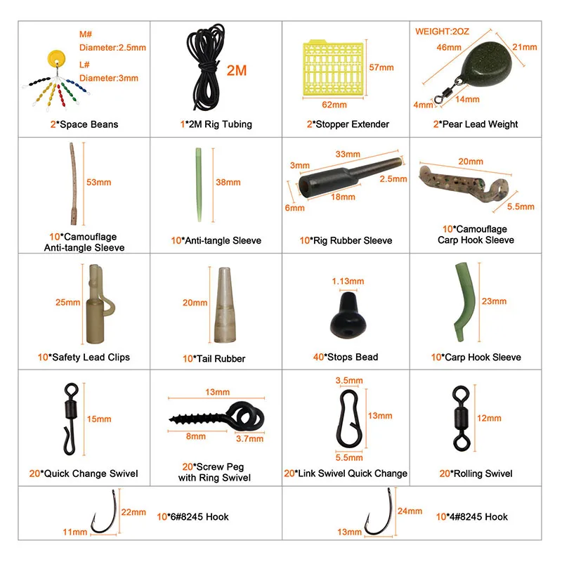 Kit montaje carpa – Giratorios, eslabones y mangas - imagen 3