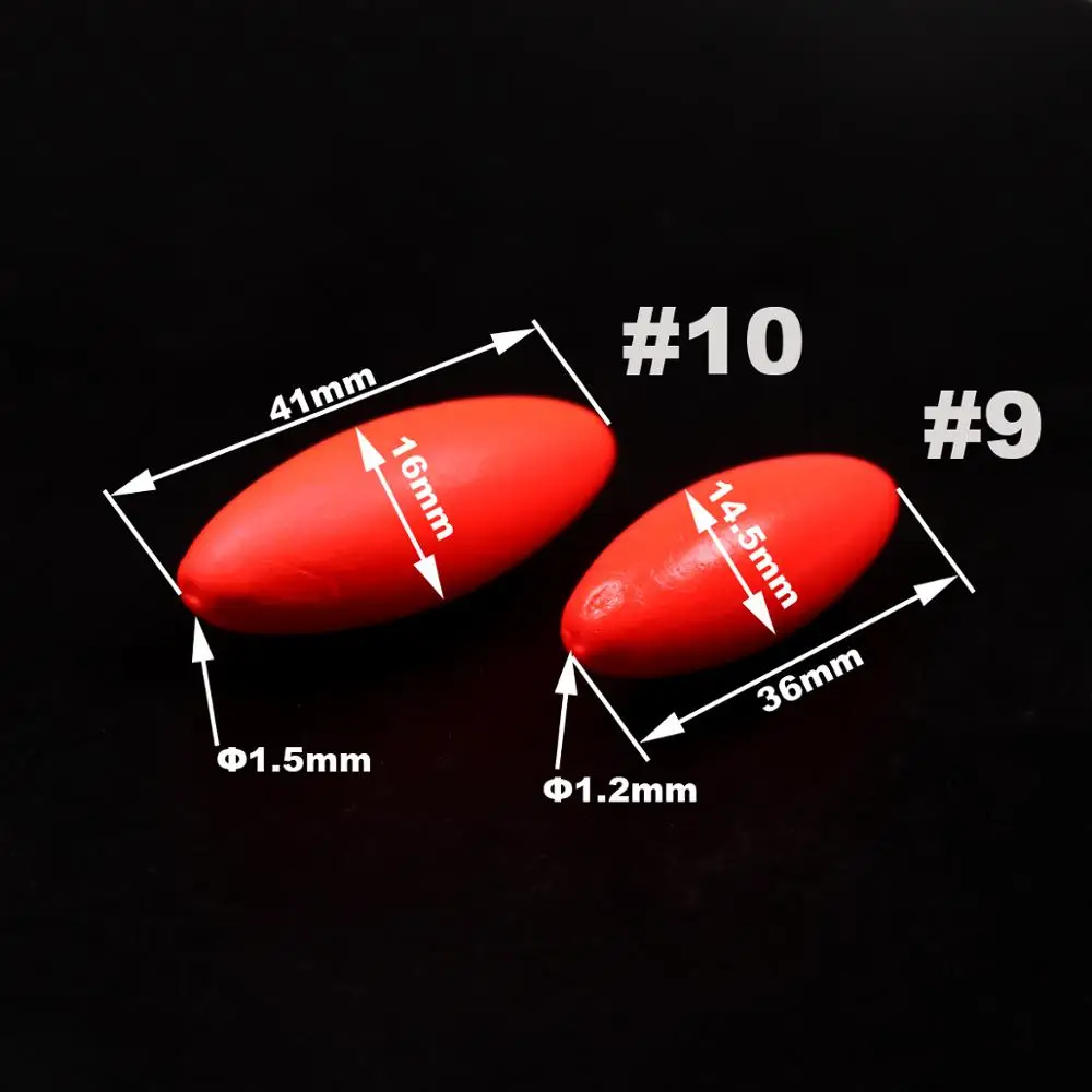 Bimoo 10 unids/lote flotador de aparejo de pesca de bagre para pompano Whitings Corvina Snappers accesorios de aparejos rojo verde amarillo naranja - imagen 2