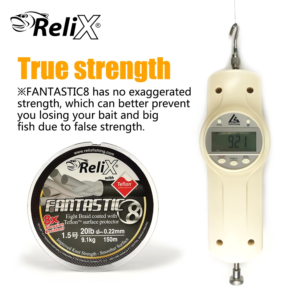 RELIX Brand FANTASTIC X8 Strands Línea trenzada 150M 8X Línea de PE multifilamento para equipo de pesca Pike Bass Envío gratis - imagen 5