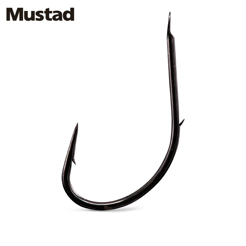 1 paquete Mustad 10015 anzuelos de Pesca de acero al carbono, anzuelo de púas, púas traseras, forma de carpa, anzuelos Mustad, anzuelos de Pesca 4 # -19 # - imagen 3