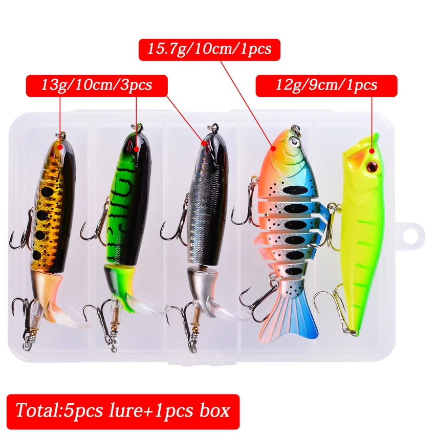 Señuelo de Pesca con ojos 3D para pececillos, Wobbler, Crankbait, aparejos artificiales duros, 5 unids/caja - imagen 4