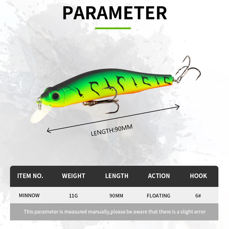 Profundaciones mágicas, modelo caliente, pececillo flotante, 90mm, 11g, señuelo de pesca, cebo duro, calidad profesional, pececillo Wobbler, aparejos de cebo Artificial - imagen 3