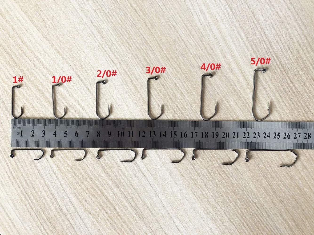 Kit de anzuelos de pesca bárbaros, acero de alto carbono, anzuelo de púas, negro, tamaño 1 # a 5/0 #, 60 piezas/caja, 7150 - imagen 2