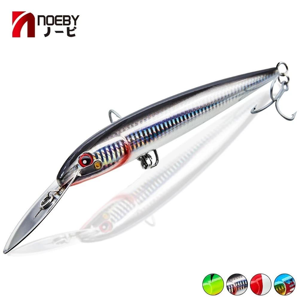NOEBY 1 Uds señuelo de pesca de pececillo grande 76g/2,5 cm 4 colores de profundidad 6-8m señuelo flotante de lengua de Metal cebo duro - imagen 4