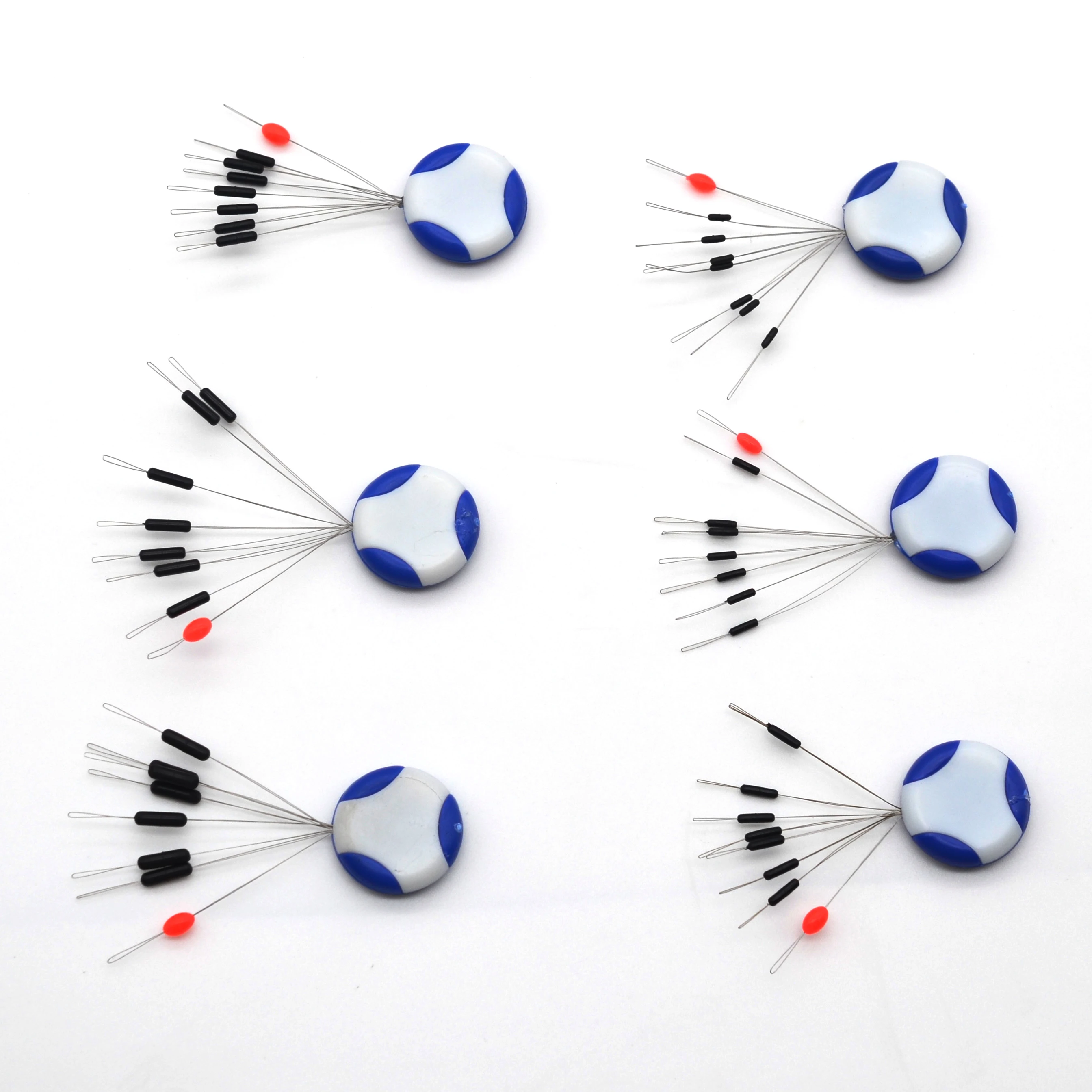 MNFT 216 Uds 24 grupos flotador de pesca Bobber tapón de goma frijoles espaciales flotador de goma cilíndrico línea de plomo detiene frijoles espaciales - imagen 2