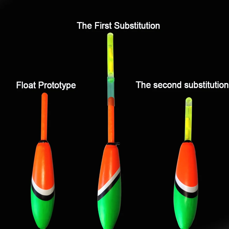 Juego de flotadores de pesca de 2,5g, boya flotante, palo de luz fluorescente, cola de deriva para carpa, accesorios de aparejos de pesca, 10 Uds./lote - imagen 5