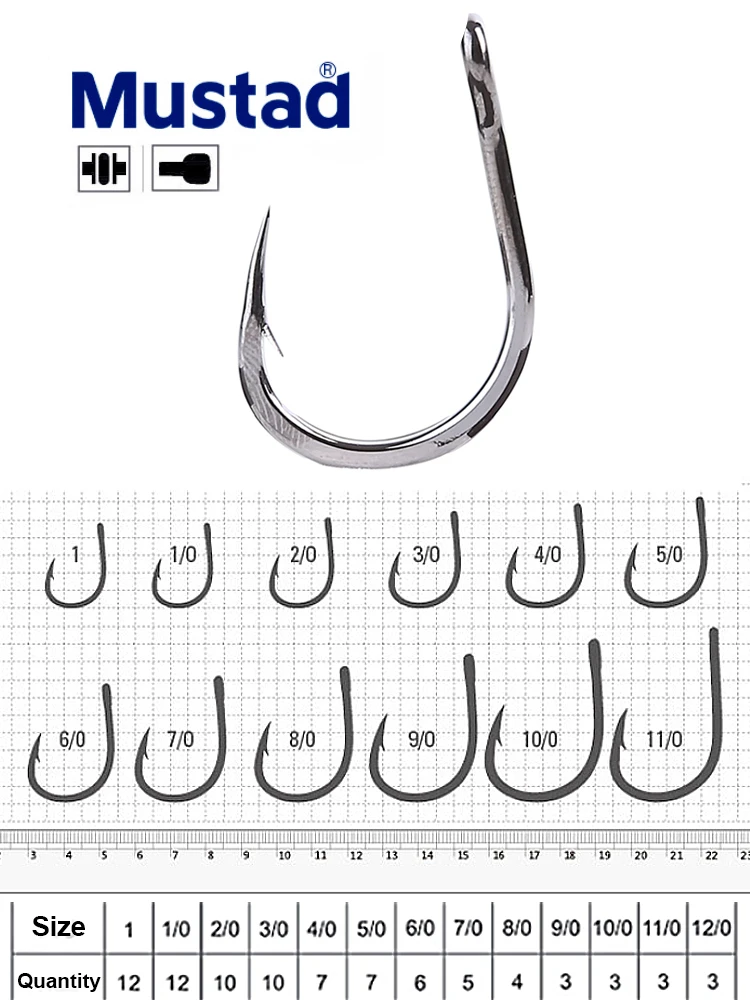 Mustad-anzuelos de Pesca en agua salada, cebos de Pesca en aguas profundas, 10827np # 4X, cebo vivo, tablero de hierro con púas, anzuelo, Jigbait Angeln Claw, Anzol - imagen 2