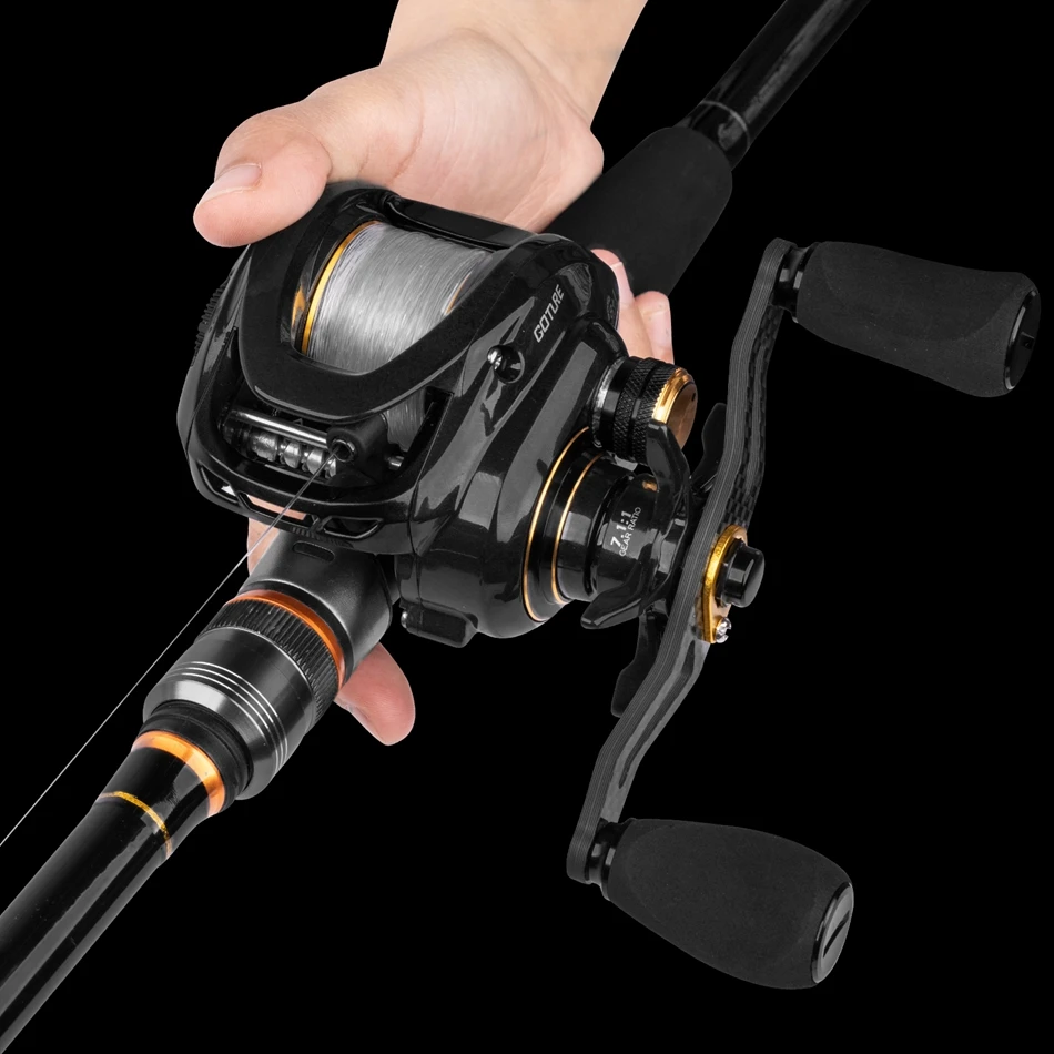 Goture RANGER-carrete de pesca Baitcasting 7,1: 1, relación de transmisión 8 + 1, rodamientos de bolas, arrastre máximo de 7KG, carretes de fibra de carbono - imagen 5