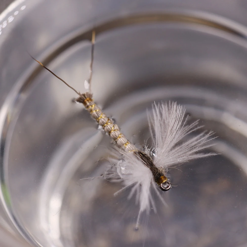 ICERIO-señuelo de pesca de trucha, 6 unidades, CDC, Mayfly, Deerhair, cuerpo seco, #12 - imagen 3