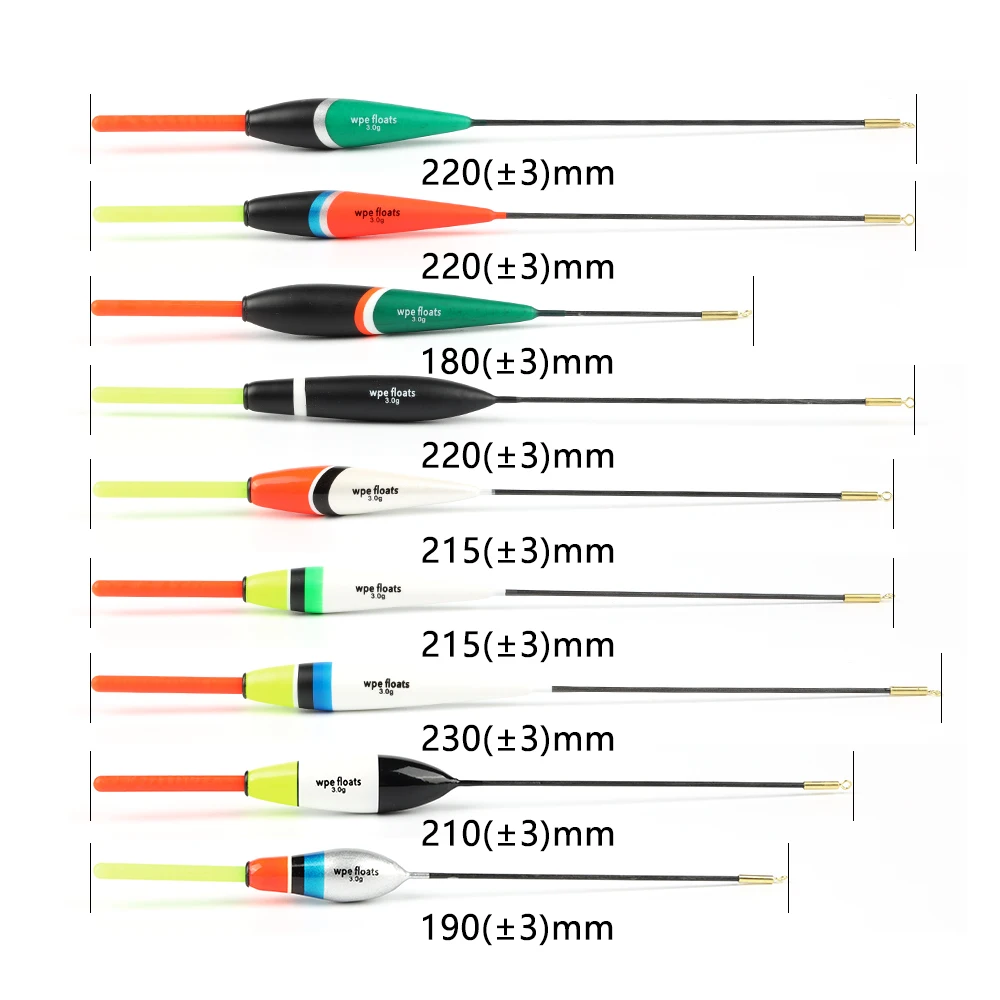 W.P.E-flotador de pesca de 3g y 18 colores, aparejos de pesca de 19cm-23cm, boya Vertical, 5 unids/paquete - imagen 2
