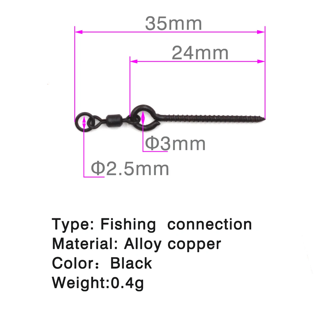 MNFT 12 Uds 35mm tornillos de cebo de carpa Señuelos de pesca giratorios americanos tornillos de cebo para maíz falso Pop Up Zig espuma accesorios de pesca de carpa - imagen 2