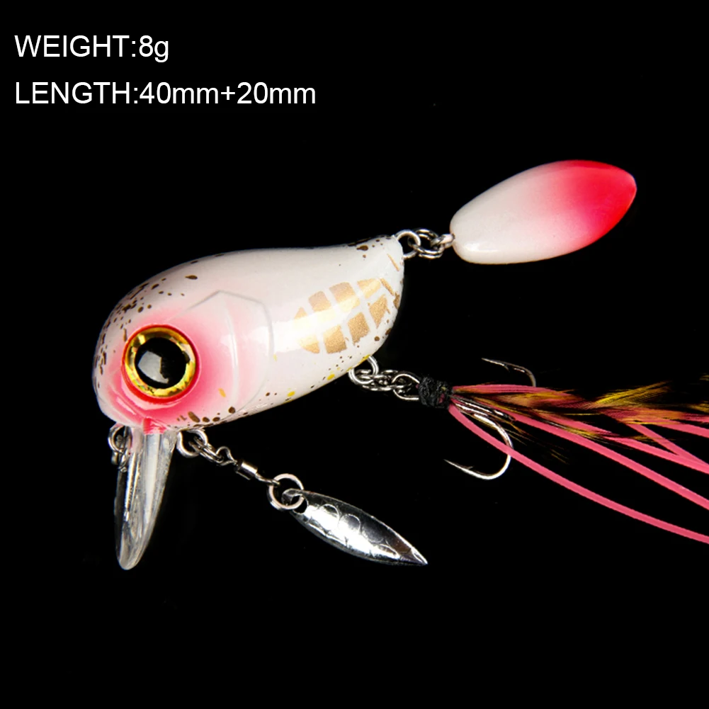 Este señuelo de pesca es compacto liviano y está diseñado para una atracción submarina efectiva