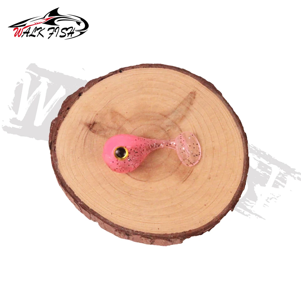 WALK FISH-SEÑUELOS blandos de cola en T, cebo de silicona de 4,5 cm, 3g, productos para pesca en el mar, Swimbait, aparejos de Wobblers de doble color, 6 uds. - imagen 5