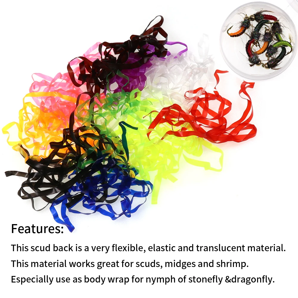 Wifreo-película fina de goma súper elástica para Ninfa, respaldo de mosca de peón de Camarón, Material de atado de Ninfa checa, 2 o 10 bolsas - imagen 4