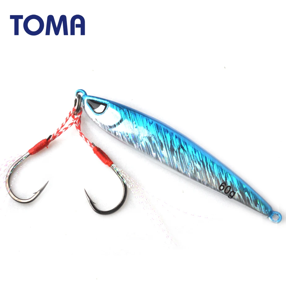 Señuelo jigging de metal con caída lenta y natación completa para agua salada