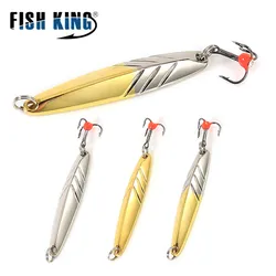 FISH KING-señuelo de pesca Artificial duro, accesorios de pesca en hielo, cuchara de Metal, 5/10/15g, Wobblers