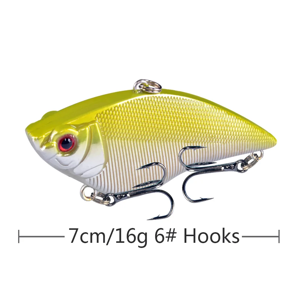 1 Uds. 16g/7cm sonajero VIB hundimiento vibración señuelo de pesca Artificial de plástico duro Lucio cebo de lubina aparejos de pesca Crankbait - imagen 5