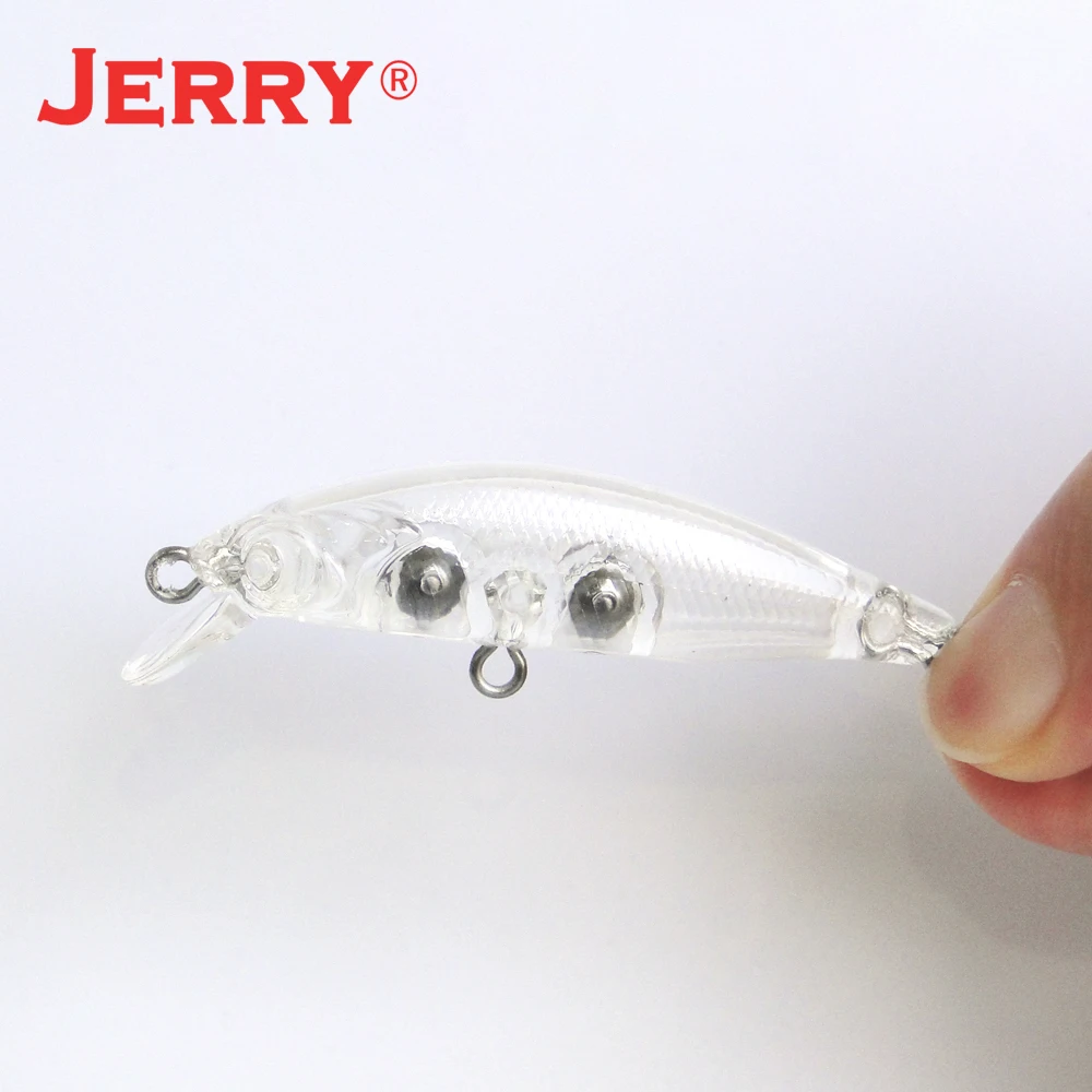 Jerry Silder-Cebo duro de pesca ultraligero, cebo de plástico sin pintar, de hundimiento lento, Wobbler, 10 piezas - imagen 3