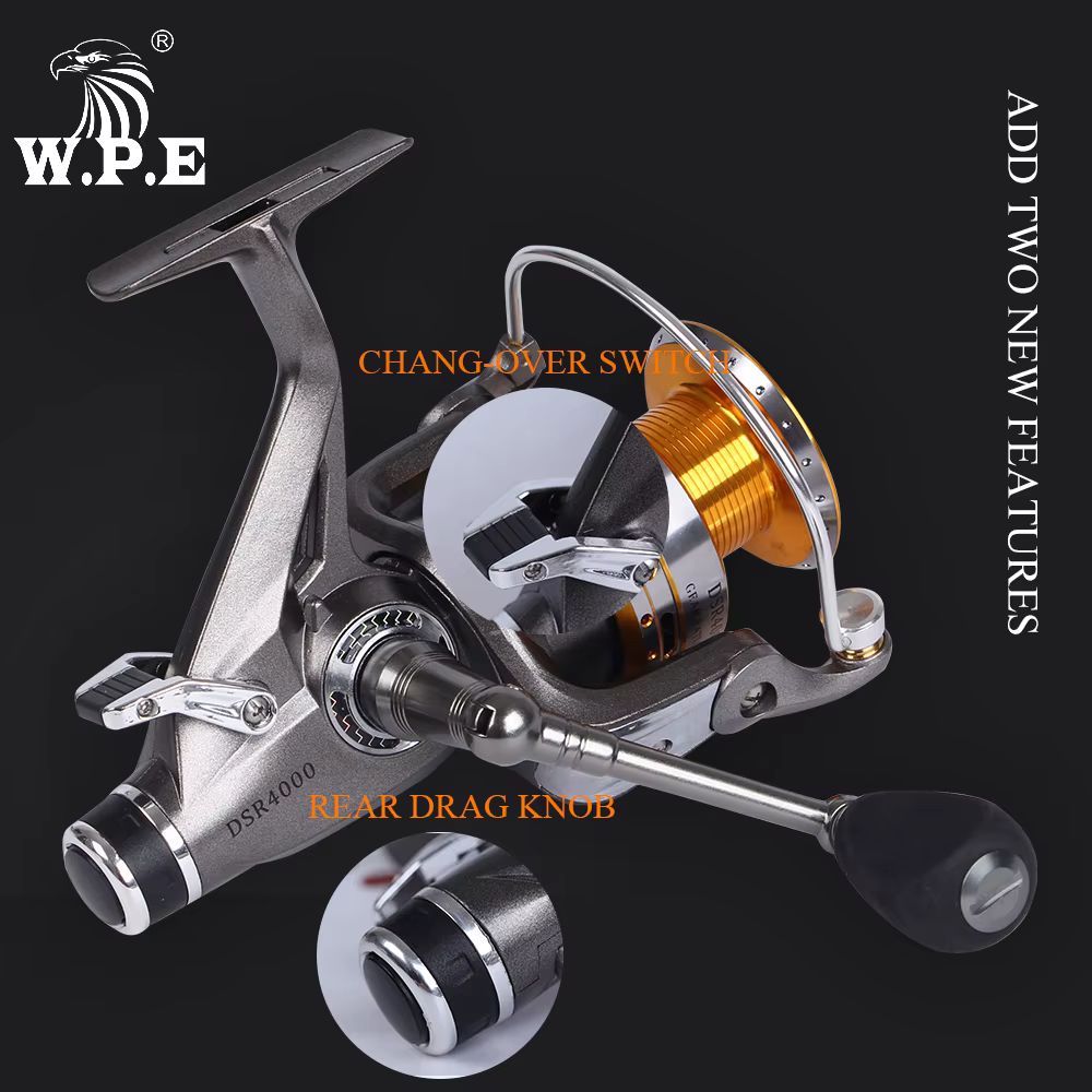 W.P.E-carrete de pesca giratorio serie DSR 4000, 5000, 6000, con sistema de arrastre delantero y trasero, rodamientos de bolas 5 + 1, 5,0: 1, 4,6: 1 - imagen 4