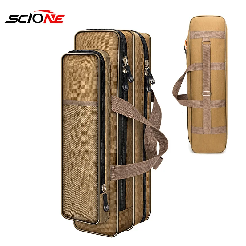 Bolsa portátil para caña de pescar, bolsa impermeable 1200D, sección corta, una sola capa, doble capa, 40-80CM, X633G - imagen 5