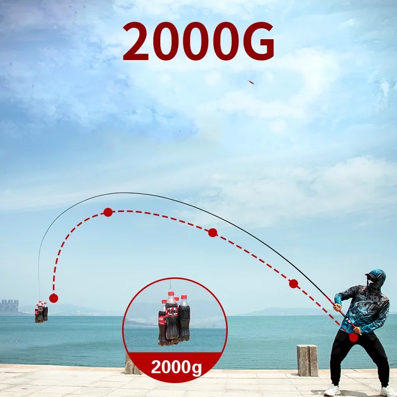 Caña De pescar telescópica De fibra De carbono, 5m, 6m, 7m, 8m, caña De mano De sección corta, tres palos De Pesca De posicionamiento - imagen 5