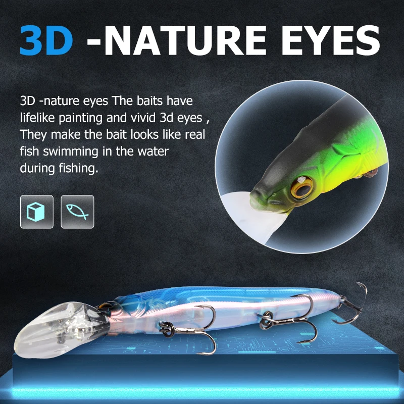 MEREDITH Minnow-Señuelos de Pesca Wobbler de 110mm, cebo duro Artificial, profundidad de 0-3m, cebo para Lucio, hundimiento lento - imagen 2