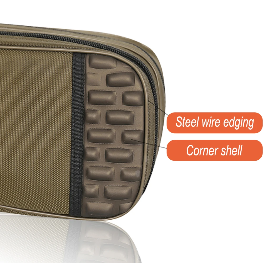 Bolsas de pesca gruesas de tres capas, bolsa de aparejos de caña de pescar de gran capacidad, 100/120/130cm con bolsa lateral de red, accesorio de pesca X306G - imagen 5