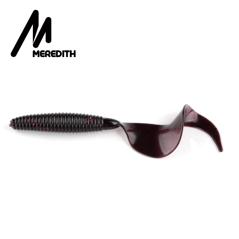 MEREDITH Grub-Señuelos de Pesca artificiales, cebos blandos de 90mm, 4,4g, 10 piezas, aparejos depredadores, cebos blandos de gusano - imagen 5