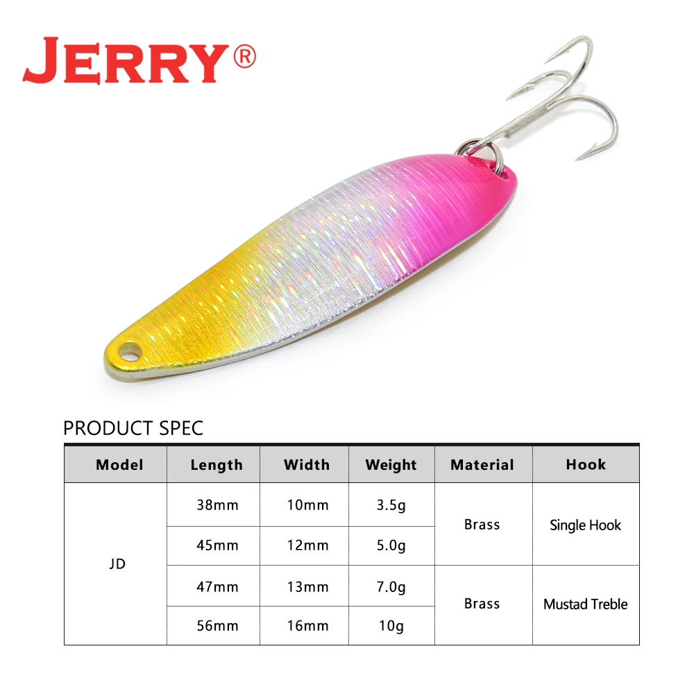 Señuelo de cuchara Artificial Jerry JD, de Metal fundido cebo de Pesca Jigging, aparejos de Pesca para salmón, Zander, 7g, 10g - imagen 2