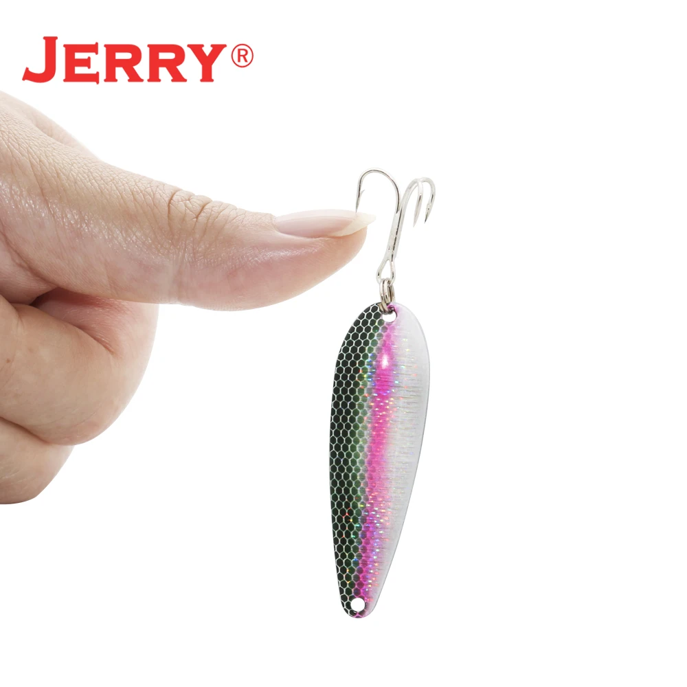 Jerry Coma-Kit de Señuelos de Pesca de cuchara de Metal, señuelos duros giratorios Multicolor de 7g para trucha, Lucio, aparejos de Pesca - imagen 5