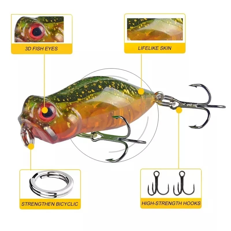 Wobblers Jerkbait-señuelo de pesca, cebo duro de 4cm y 3,2g, 7 colores, Minnow, manivela, aparejos de agua dulce y salada - imagen 2